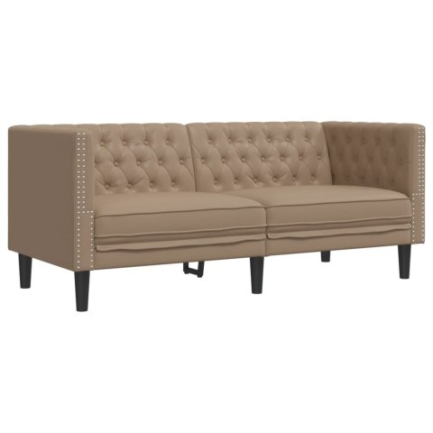 SOFA CHESTERFIELD 2-OS. CAPPUCCINO SZTUCZNA SKÓRA