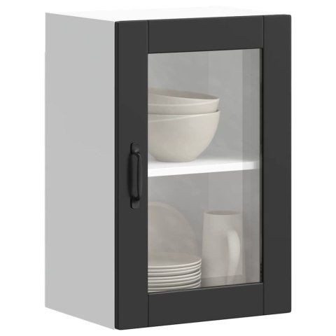 SZAFKA ŚCIENNA KUCHENNA ZE SZKLANYMI DRZWIAMI PORTO 40X31X60 CZARNA