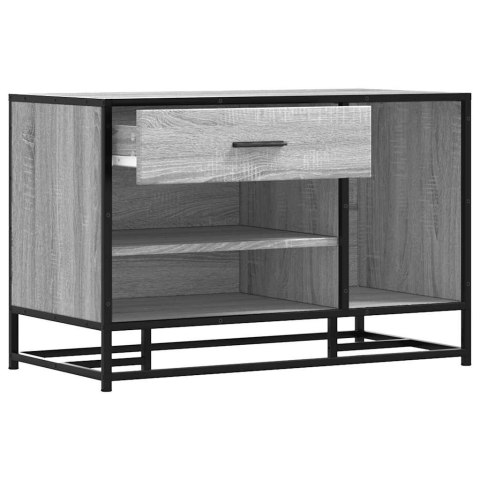 ŁAWKA NA BUTY SZARA SONOMA 80X40X53,5CM DREWNO I METAL