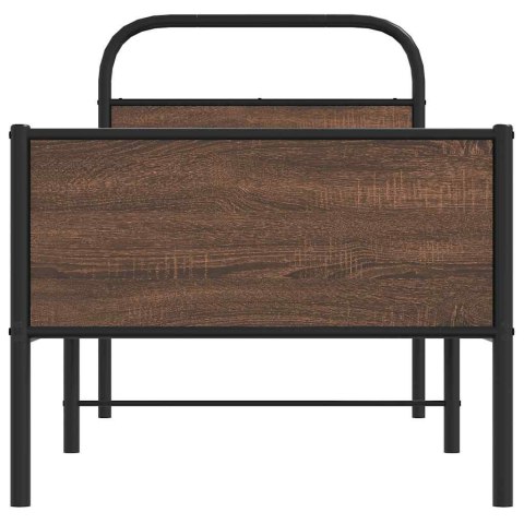 ŁÓŻKO BEZ MATERACA 75X190CM BRĄZOWY DĄB