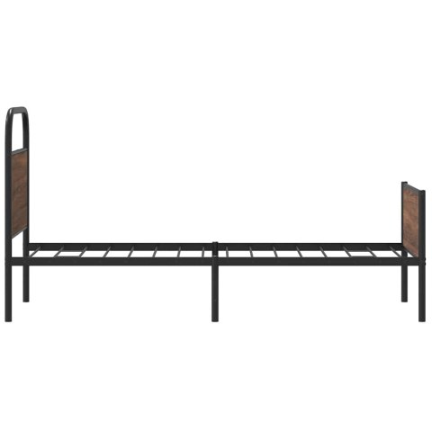 ŁÓŻKO BEZ MATERACA 75X190CM BRĄZOWY DĄB