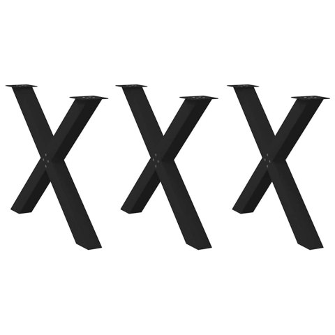 NOGI DO STOŁU JADALNEGO 3 PCS. CZARNE 90X(72-73)CM STAL