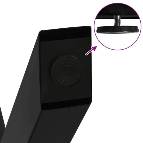 NOGI DO STOŁU JADALNEGO 3 PCS. CZARNE 90X(72-73)CM STAL