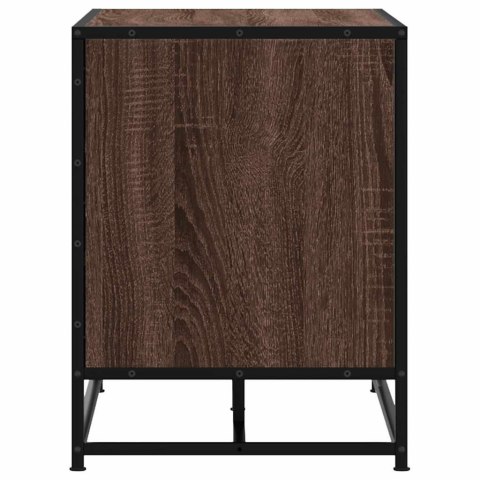 ŁAWKA NA BUTY BRĄZOWY DĄB 80X40X53,5CM DREWNO I METAL