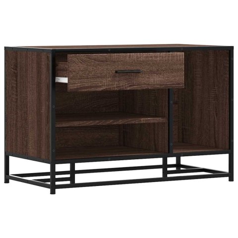 ŁAWKA NA BUTY BRĄZOWY DĄB 80X40X53,5CM DREWNO I METAL