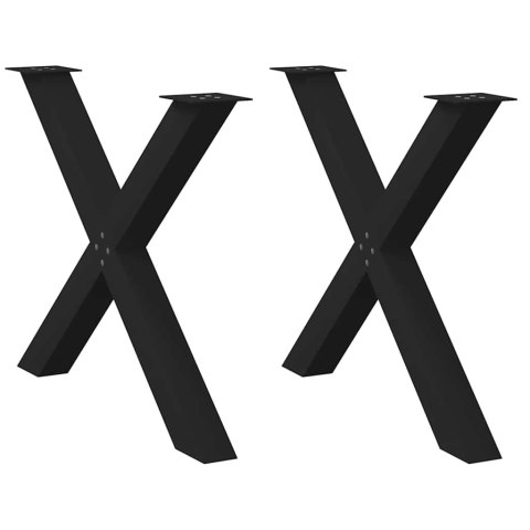 NOGI DO STOŁU JADALNEGO 2 SZT. CZARNE 90X(72-73)CM STAL