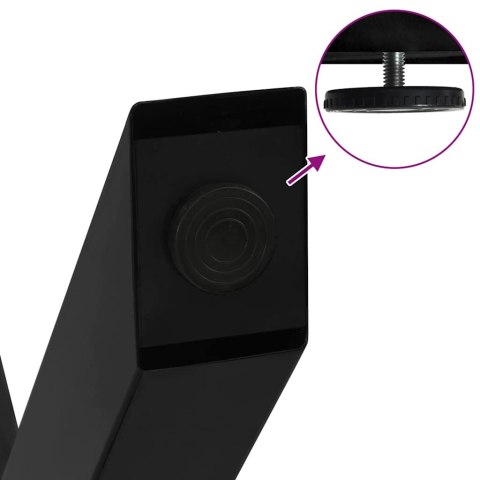 NOGI DO STOŁU JADALNEGO 2 SZT. CZARNE 90X(72-73)CM STAL