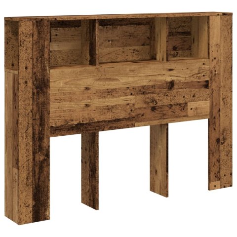 WEZGŁOWIE Z PÓŁKAMI STARE DREWNO 140X18,5X102,5CM