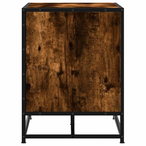 ŁAWKA NA BUTY DĄB WĘDZONY 80X40X53,5CM DREWNO KLEJONE I METAL