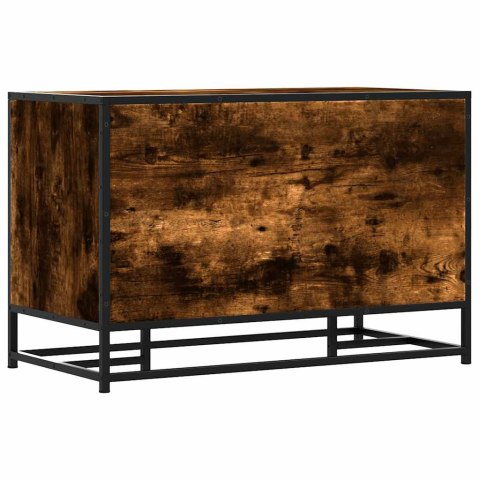 ŁAWKA NA BUTY DĄB WĘDZONY 80X40X53,5CM DREWNO KLEJONE I METAL