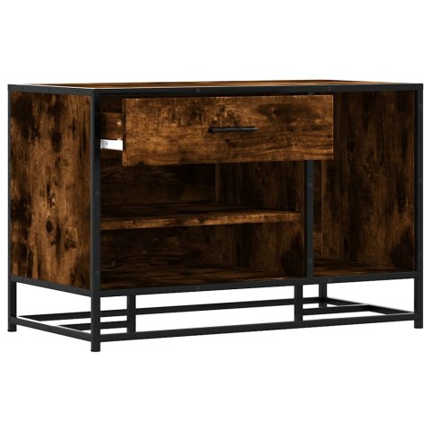 ŁAWKA NA BUTY DĄB WĘDZONY 80X40X53,5CM DREWNO KLEJONE I METAL