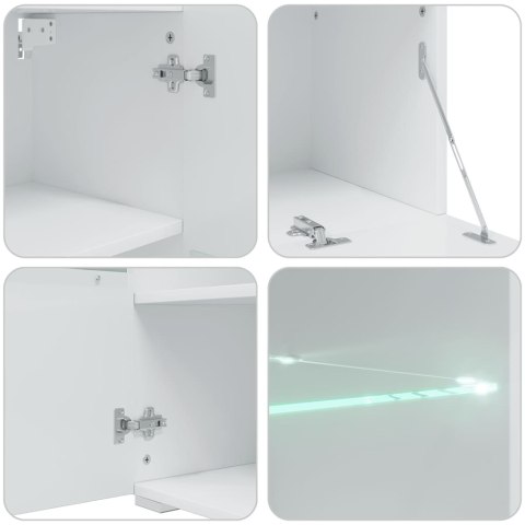 5-CZĘŚCIOWE SZAFKI POD TELEWIZOR Z OŚWIETLENIEM LED MATOWA BIEL