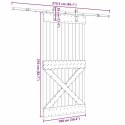 DRZWI PRZESUWNE Z OSPRZĘTEM 100X210CM LITE DREWNO SOSNOWE