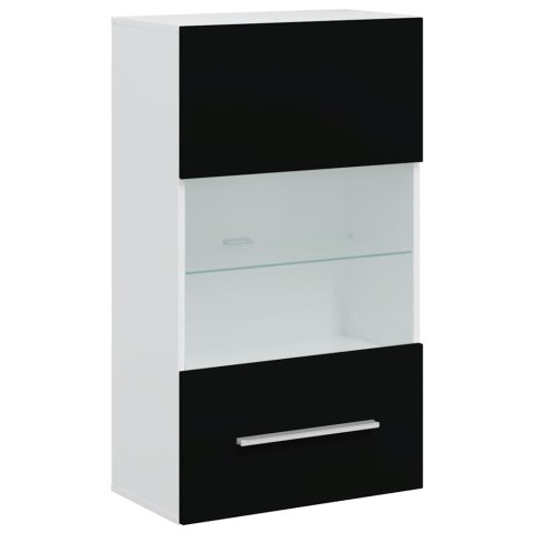 5-CZĘŚCIOWE SZAFKI POD TELEWIZOR OŚWIETLENIEM LED MATOWA CZERŃ