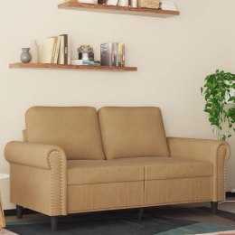 SOFA 2-OSOBOWA BRĄZOWY 120CM TAPICEROWANA AKSAMITEM