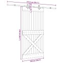 DRZWI PRZESUWNE Z OSPRZĘTEM 100X210CM LITE DREWNO SOSNOWE