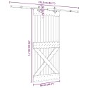 DRZWI PRZESUWNE Z OSPRZĘTEM 90X210CM LITE DREWNO SOSNOWE