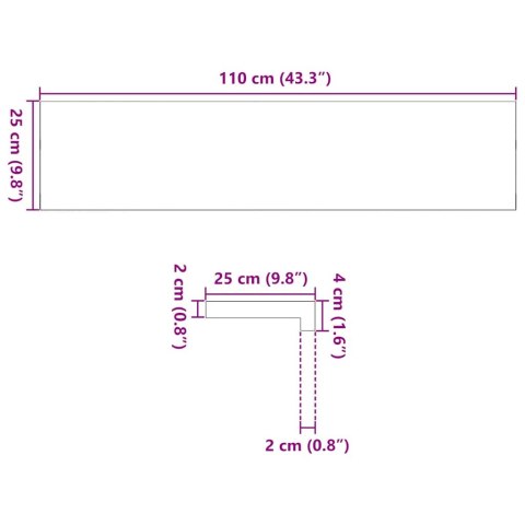 STOPNIE SCHODOWE SCHODY 4 SZT. BRĄZOWE 110X25X2CM LITE DREWNO DĘBOWE