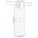 DRZWI PRZESUWNE Z OSPRZĘTEM 80X210CM LITE DREWNO SOSNOWE