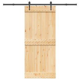 DRZWI PRZESUWNE Z OSPRZĘTEM 90X210CM LITE DREWNO SOSNOWE