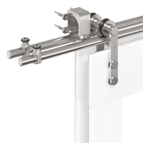 SYSTEM DO MOCOWANIA DRZWI PRZESUWNYCH 200CM STAL SREBRNY