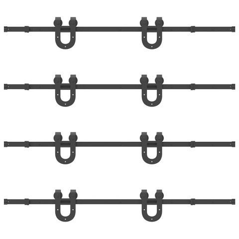 SYSTEM DO MONTAŻU DRZWI PRZESUWNYCH 183CM STAL CZARNY
