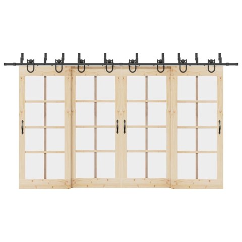 SYSTEM DO MONTAŻU DRZWI PRZESUWNYCH 200CM STAL CZARNY