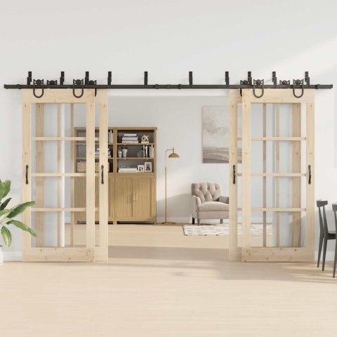 SYSTEM DO MONTAŻU DRZWI PRZESUWNYCH 200CM STAL CZARNY