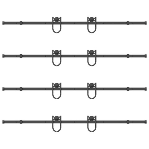 SYSTEM DO MONTAŻU DRZWI PRZESUWNYCH 200CM STAL CZARNY