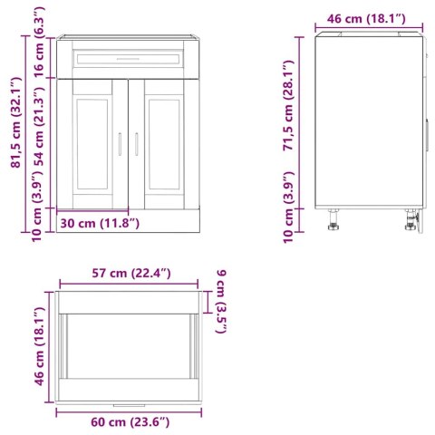 SZAFKA KUCHENNA DOLNA PORTO CZARNA 60X46X81,5CM