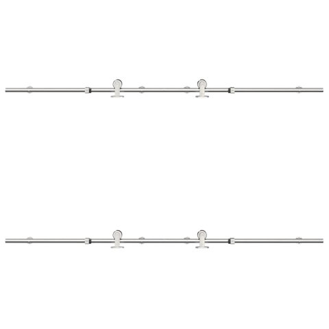 SYSTEM DO MOCOWANIA DRZWI PRZESUWNYCH 183CM STAL SREBRNY