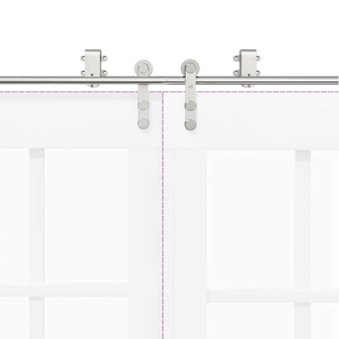 SYSTEM DO MOCOWANIA DRZWI PRZESUWNYCH 183CM STAL SREBRNY