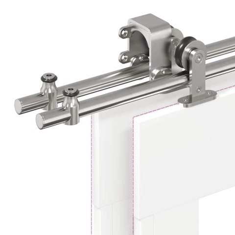 SYSTEM DO MOCOWANIA DRZWI PRZESUWNYCH 200CM STAL SREBRNY
