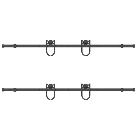 SYSTEM DO MONTAŻU DRZWI PRZESUWNYCH 183CM STAL CZARNY