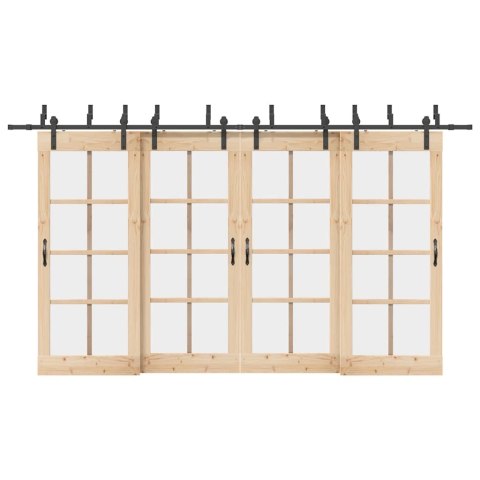 SYSTEM DO MONTAŻU DRZWI PRZESUWNYCH 200CM STAL CZARNY