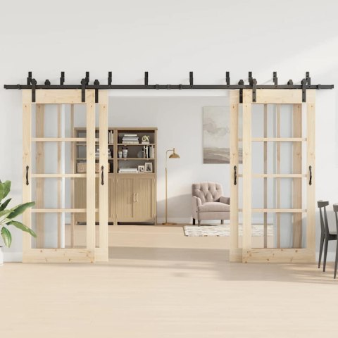 SYSTEM DO MONTAŻU DRZWI PRZESUWNYCH 200CM STAL CZARNY