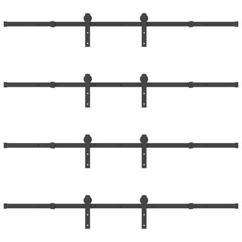SYSTEM DO MONTAŻU DRZWI PRZESUWNYCH 200CM STAL CZARNY