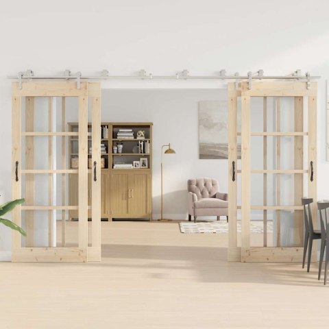 SYSTEM DO MOCOWANIA DRZWI PRZESUWNYCH 183CM STAL SREBRNY