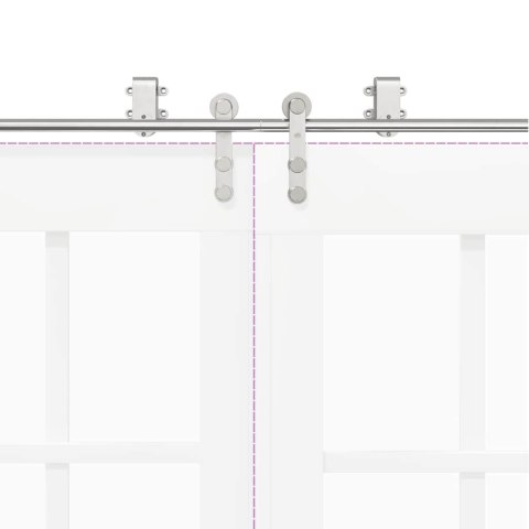 SYSTEM DO MOCOWANIA DRZWI PRZESUWNYCH 200CM STAL SREBRNY