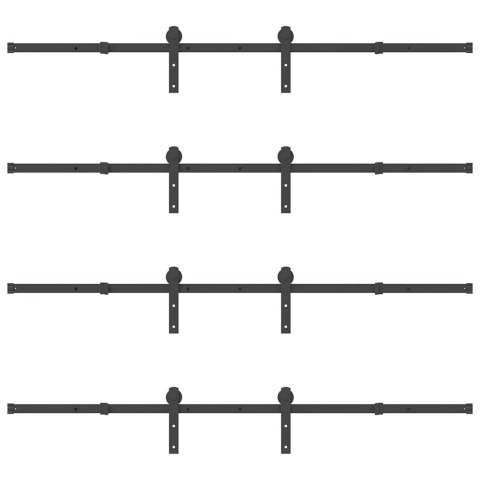 SYSTEM DO MONTAŻU DRZWI PRZESUWNYCH 183CM STAL CZARNY