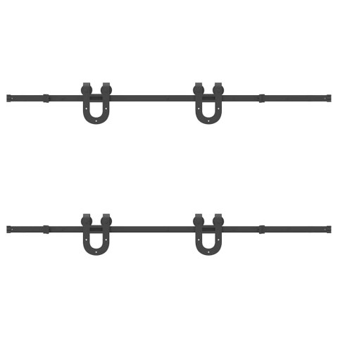 SYSTEM DO MONTAŻU DRZWI PRZESUWNYCH 200CM STAL CZARNY