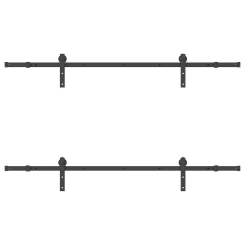 SYSTEM DO MONTAŻU DRZWI PRZESUWNYCH 200CM STAL CZARNY