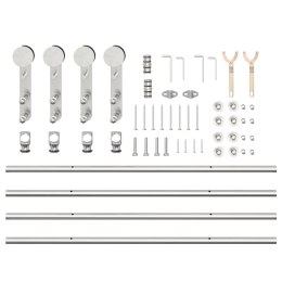 SYSTEM DO MOCOWANIA DRZWI PRZESUWNYCH 183CM STAL SREBRNY