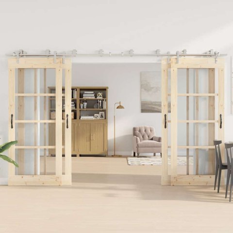 SYSTEM DO MOCOWANIA DRZWI PRZESUWNYCH 183CM STAL SREBRNY