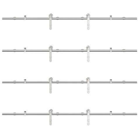 SYSTEM DO MOCOWANIA DRZWI PRZESUWNYCH 183CM STAL SREBRNY