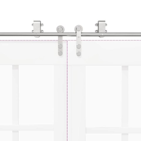 SYSTEM DO MOCOWANIA DRZWI PRZESUWNYCH 183CM STAL SREBRNY