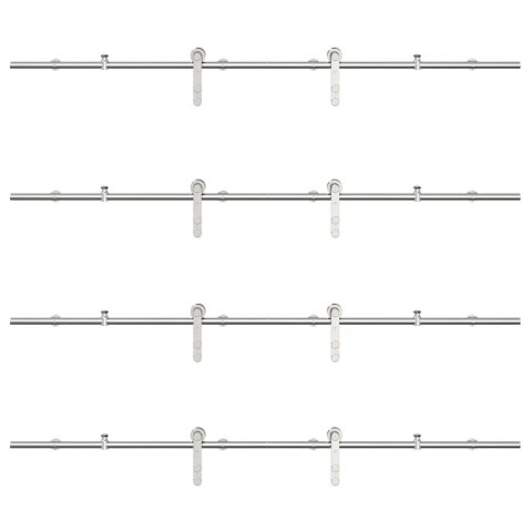 SYSTEM DO MOCOWANIA DRZWI PRZESUWNYCH 200CM STAL SREBRNY