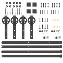 SYSTEM DO MONTAŻU DRZWI PRZESUWNYCH 183CM STAL CZARNY
