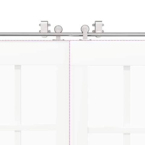 SYSTEM DO MOCOWANIA DRZWI PRZESUWNYCH 183CM STAL SREBRNY