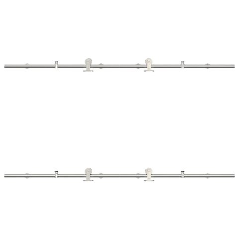 SYSTEM DO MOCOWANIA DRZWI PRZESUWNYCH 183CM STAL SREBRNY